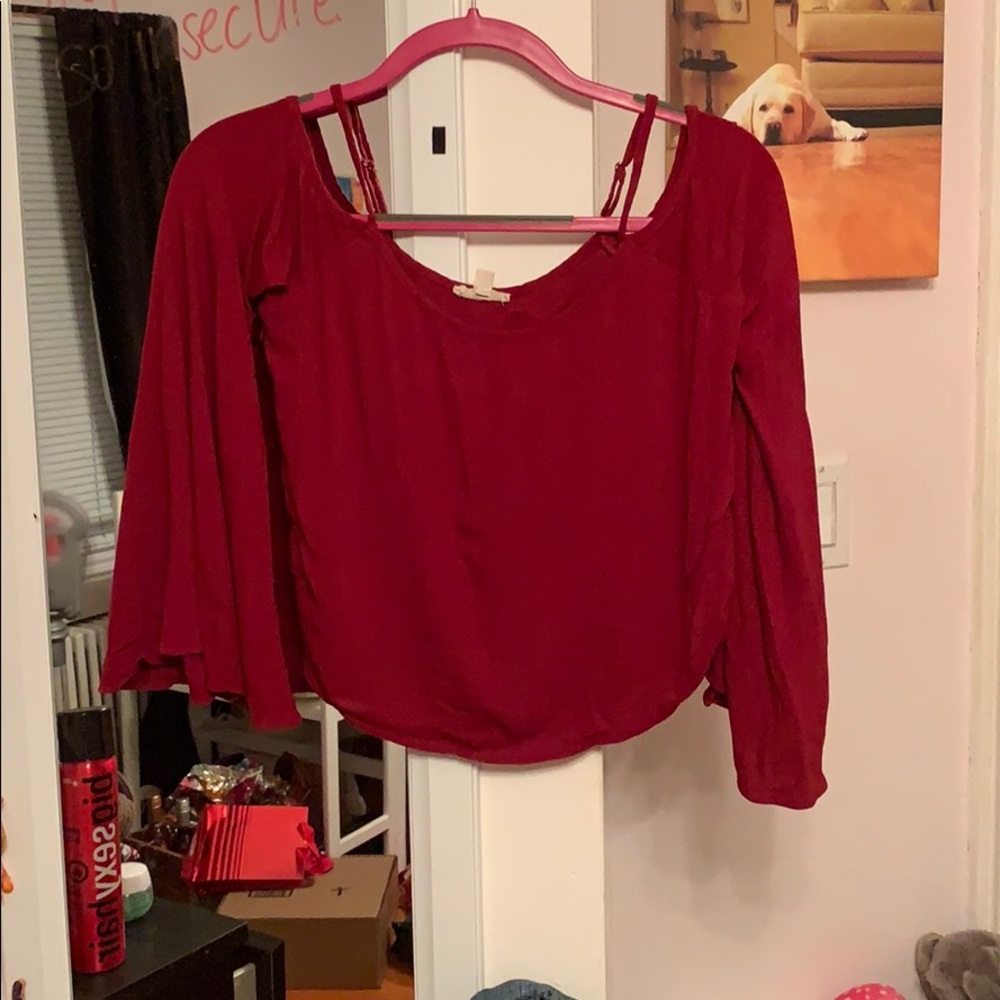 Silence & noise cropped top with bell sleeves